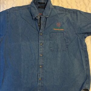 Casual Men’s Denim Button-Down Shirt - Blue